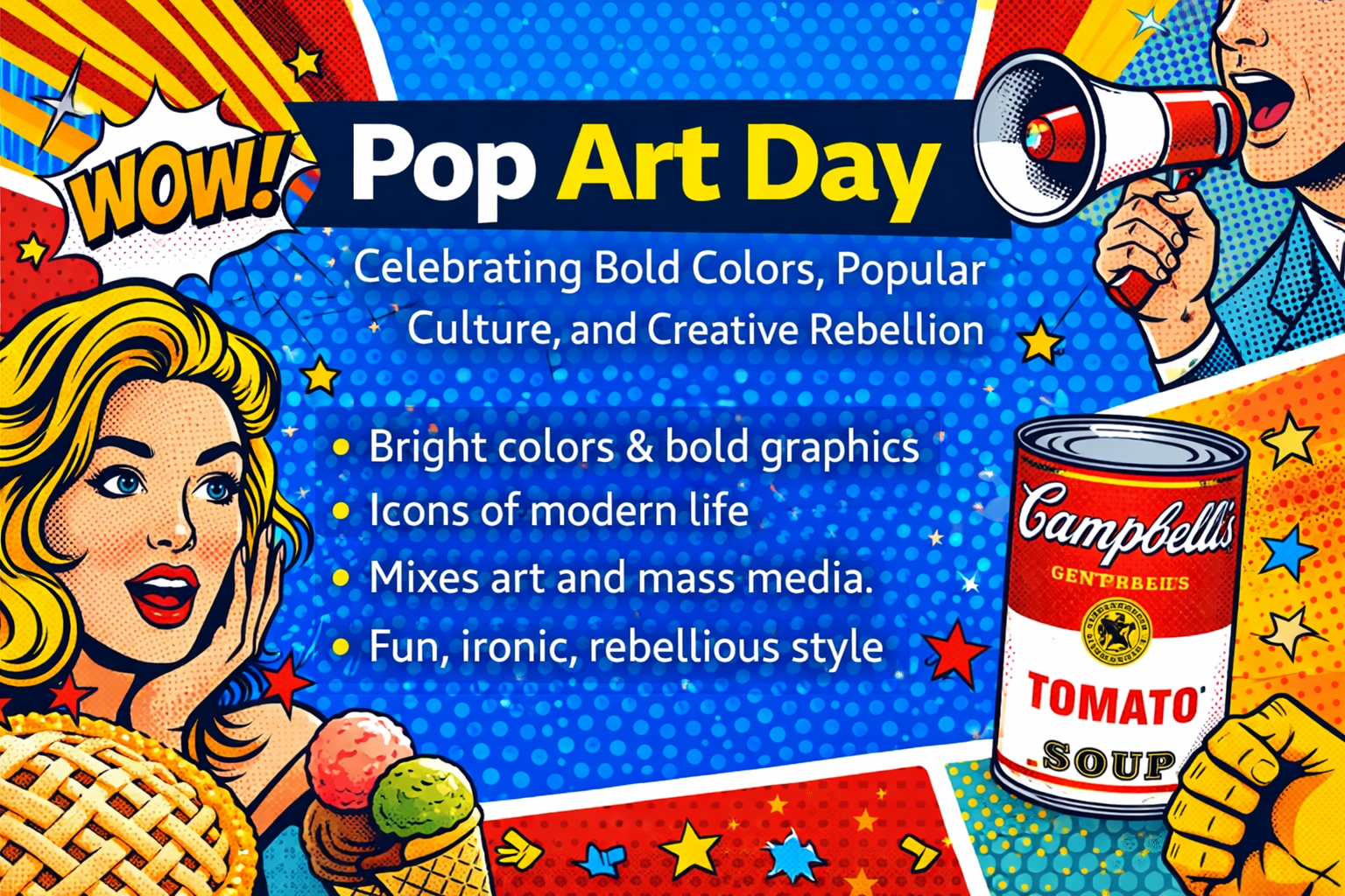 🎨 Pop Art Day: Celebrating Bold Colors, Popular Culture, and Creative Rebellion