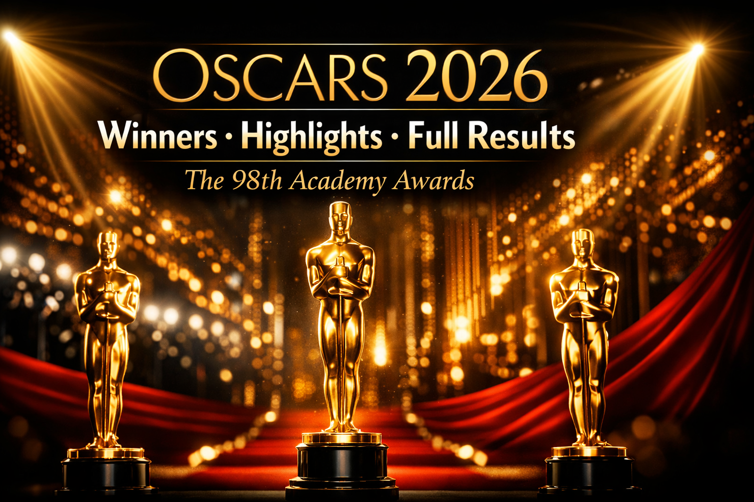 Oscars 2026 Winners List – Full Results, Highlights, and Everything About the 98th Academy Awards