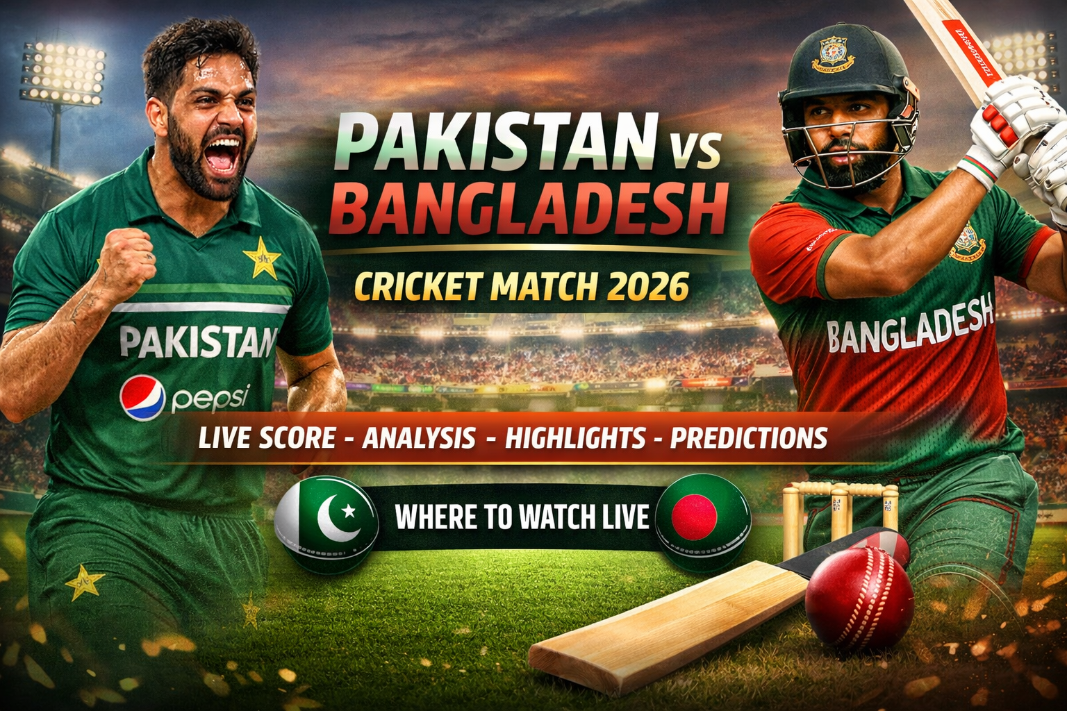 Pakistan vs Bangladesh 2026: Live Score, Match Analysis, Haris Rauf Performance, Lineups & Highlights